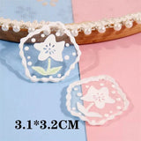 50pcs Acrylic Beads Flowers/Fruit Print DIY Jewelry Earring Accessory