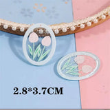 50pcs Acrylic Beads Flowers/Fruit Print DIY Jewelry Earring Accessory