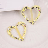 50pcs Flowers Pattern Print Hearts Shape Acrylic Beads DIY Jewelry