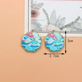 50pcs/lot Acrylic Core Geometry Alloy Floating Locket Charms DIY Jewelry