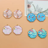 50pcs/lot Acrylic Core Geometry Alloy Floating Locket Charms DIY Jewelry
