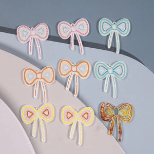 50pcs Cartoon Bow Acrylic Bowknots DIY Jewelry Earring/Pendant Accessory