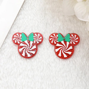 50pcs Cartoon Mouse Heads Acrylic Beads DIY Jewelry Earring/Keychain