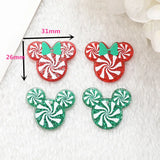 50pcs Cartoon Mouse Heads Acrylic Beads DIY Jewelry Earring/Keychain