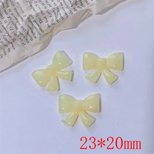 50pcs Cartoon Bow Resin Beads DIY Jewelry Earring/Garment/Hair Accessory