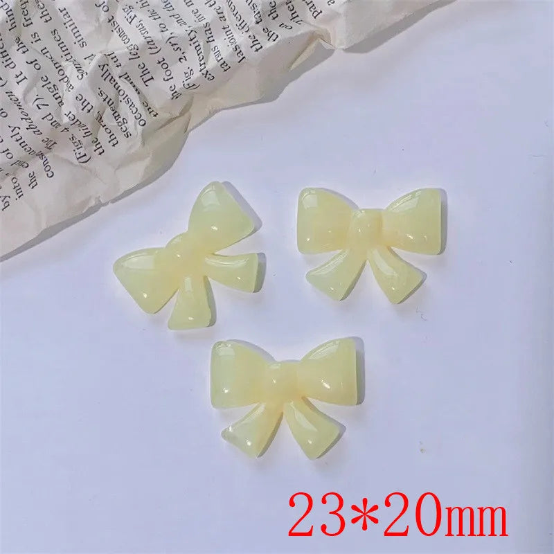 50pcs Cartoon Bow Resin Beads DIY Jewelry Earring/Garment/Hair Accessory