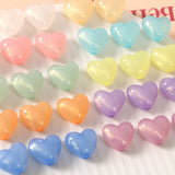 50pcs Cartoon Hearts Resin Beads for DIY Earring/Bracelet Accessory