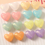 50pcs Cartoon Hearts Resin Beads for DIY Earring/Bracelet Accessory