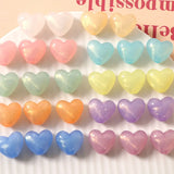 50pcs Cartoon Hearts Resin Beads for DIY Earring/Bracelet Accessory