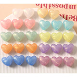 50pcs Cartoon Hearts Resin Beads for DIY Earring/Bracelet Accessory