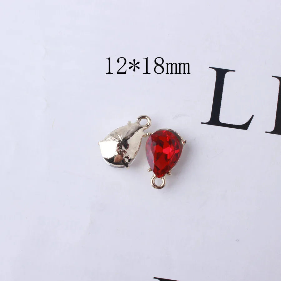 50pcs Rhinestone Decoration Alloy Geometry Water Drop Metal Charms DIY