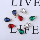 50pcs Rhinestone Decoration Alloy Geometry Water Drop Metal Charms DIY