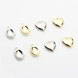 50pcs Geometry Hearts/Ovals Alloy Floating Locket Charms DIY Jewelry Pendant
