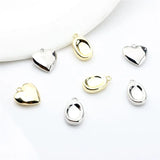 50pcs Geometry Hearts/Ovals Alloy Floating Locket Charms DIY Jewelry Pendant
