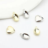 50pcs Geometry Hearts/Ovals Alloy Floating Locket Charms DIY Jewelry Pendant