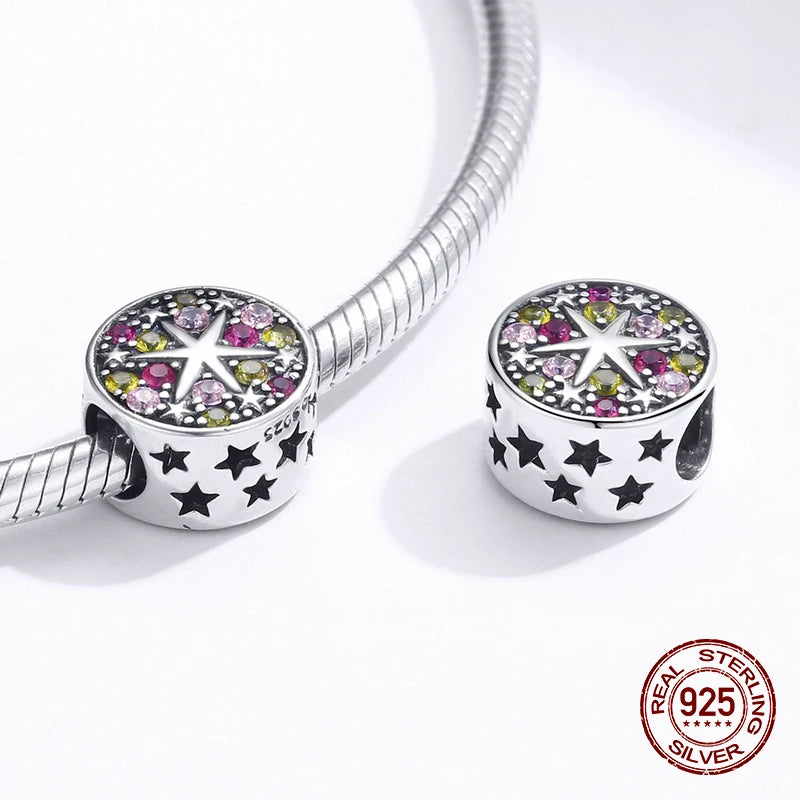 925 Silver Zircon Bead Charm for 3MM Bracelets