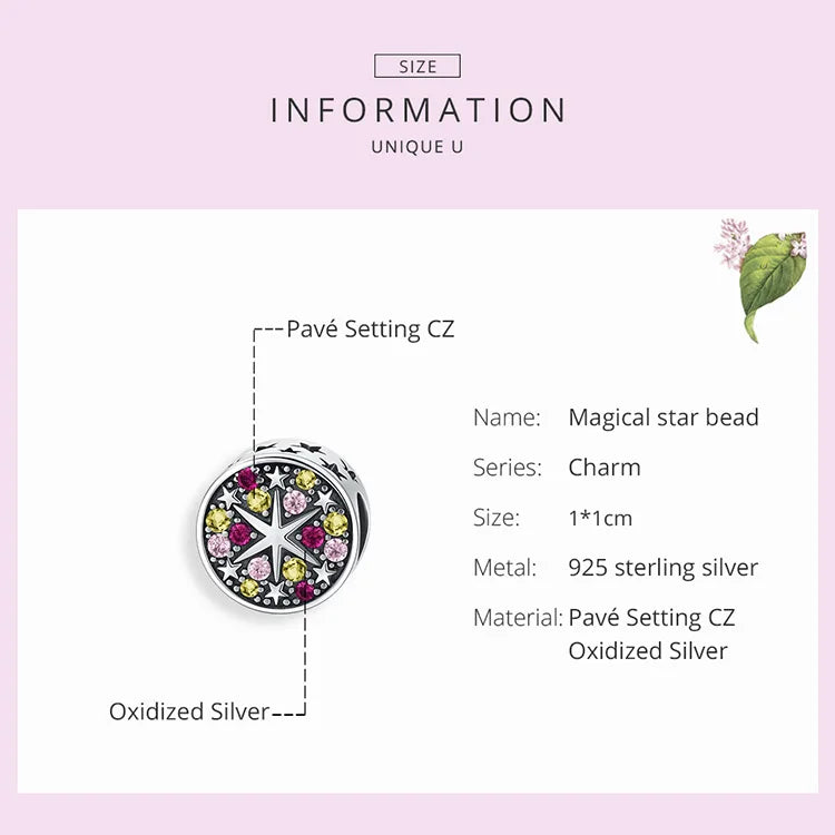 925 Silver Zircon Bead Charm for 3MM Bracelets
