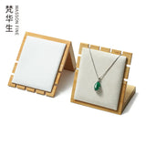 Bamboo PU Microfiber Necklace Display Stand