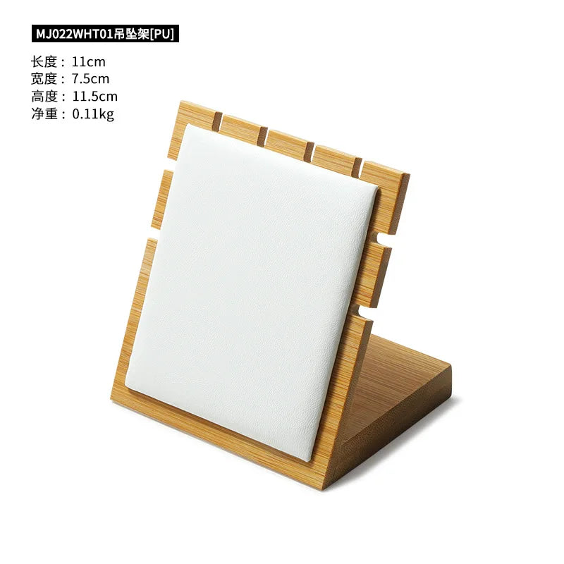 Bamboo PU Microfiber Necklace Display Stand