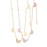 Butterfly Titanium Steel Necklace Female Pearl Clavicle Chain