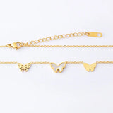 Butterfly Titanium Steel Necklace Female Pearl Clavicle Chain
