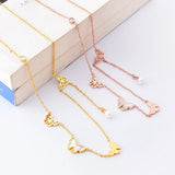 Butterfly Titanium Steel Necklace Female Pearl Clavicle Chain