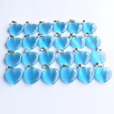50pcs/lot Synthetic Cat's Eye Stone Mixed Heart Shape Pendants 20mm
