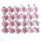 50pcs/lot Synthetic Cat's Eye Stone Mixed Heart Shape Pendants 20mm