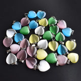 50pcs/lot Synthetic Cat's Eye Stone Mixed Heart Shape Pendants 20mm