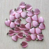 20mm Pink Heart Shape Cat's Eye Stone Pendants 24pcs/lot