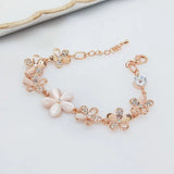 Rhinestone Flower Bracelet Bridal Jewelry Ladies Bracelet