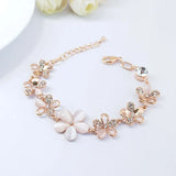 Rhinestone Flower Bracelet Bridal Jewelry Ladies Bracelet