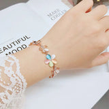 Rhinestone Flower Bracelet Bridal Jewelry Ladies Bracelet