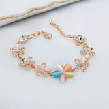 Rhinestone Flower Bracelet Bridal Jewelry Ladies Bracelet