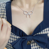 925 Sterling Silver Bow Necklace