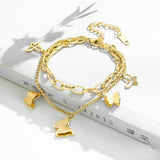 Butterfly Titanium Steel Pendant Bracelet for Women