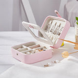 Plush PU Leather Jewelry Box with 2 Drawers