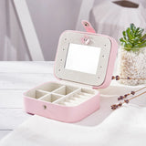 Plush PU Leather Jewelry Box with 2 Drawers