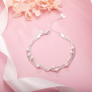 925 Sterling Silver Bracelet Lucky Beads Box Chain Women Jewelry