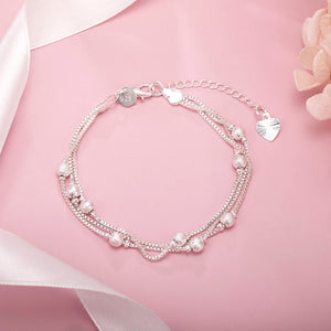 925 Sterling Silver Bracelet Lucky Beads Box Chain Women Jewelry