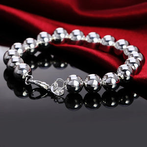 925 Silver Beads Bracelet for Man Woman Party Wedding Jewelry