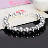 925 Silver Beads Bracelet for Man Woman Party Wedding Jewelry