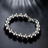 925 Silver Beads Bracelet for Man Woman Party Wedding Jewelry