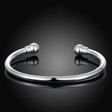 925 Silver Charm Bangles Cuff Bracelets for Women