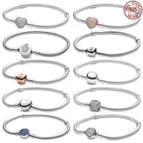 925 Silver Bucket Buckle Crown Bracelet for Charm Beaded DIY