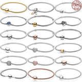 925 Silver Women's Bracelet Bucket Buckle Fit Original