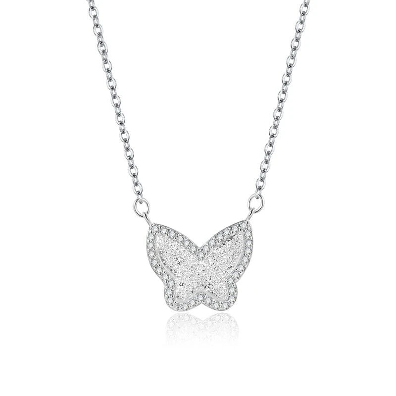 S925 Butterfly Necklace Women's Anniversary Gift