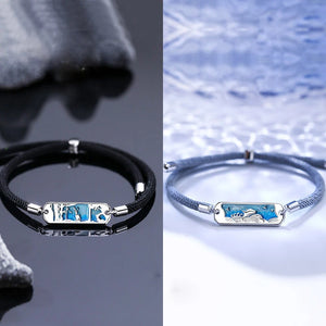 Silver Whale Tag Woven Bracelet Jewelry S104
