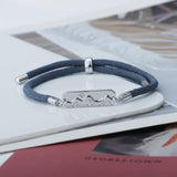 Silver Mountain Ocean Wave Pendant Bracelet Long Distance Love