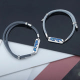 Personalized Silver Mountain & Sea Bracelet